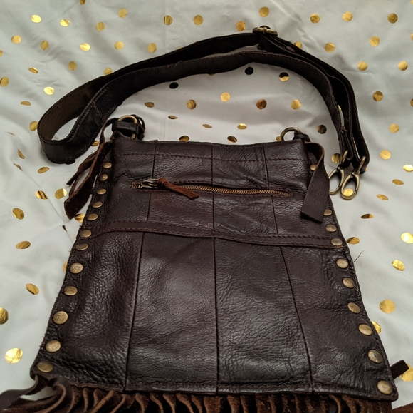 Dark Brown Hand Crafted Leather Cross Body - Picture 2 of 11
